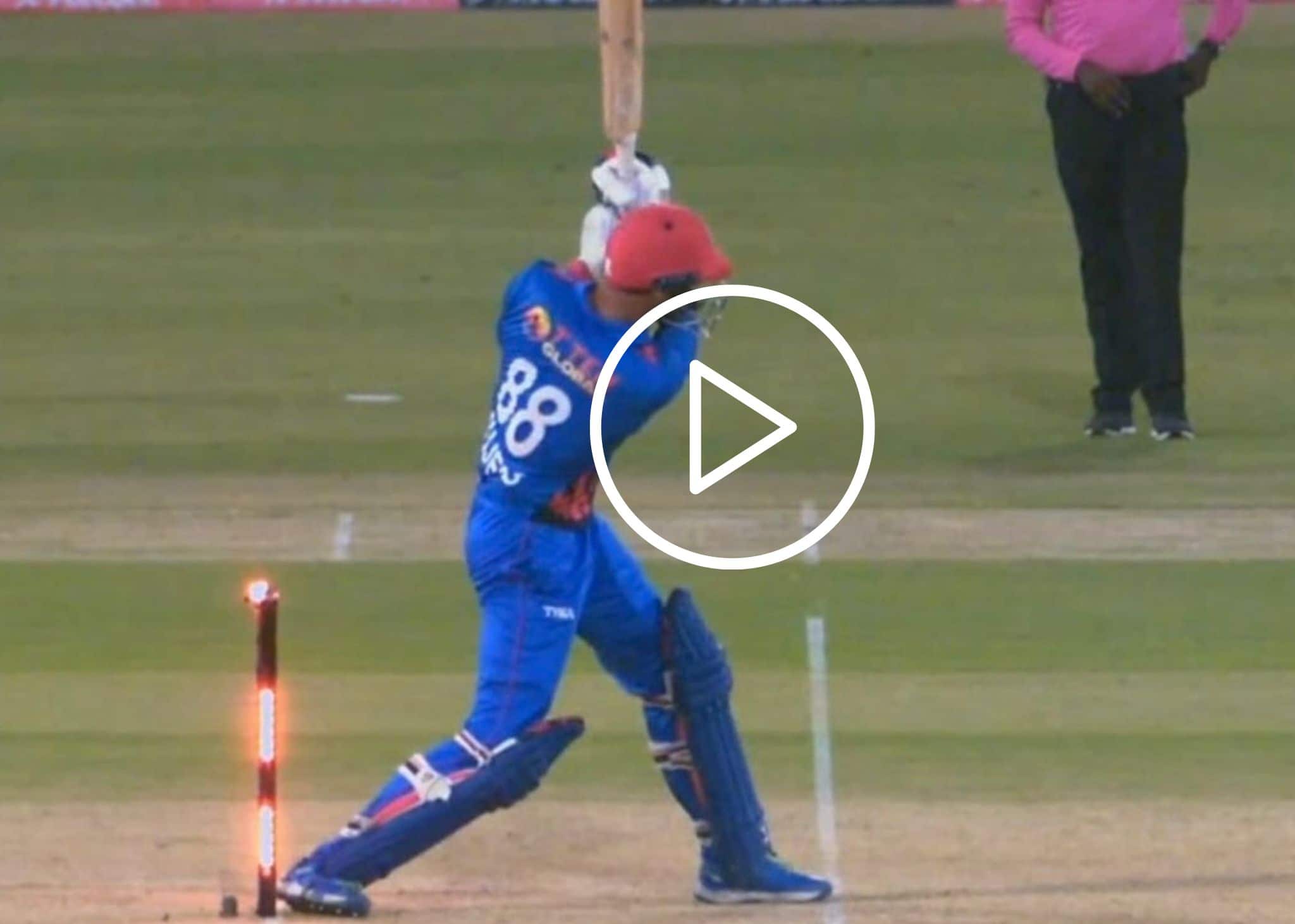 [Watch] Mujeeb Ur Rahman Gets Hit-Wicket Again; This Time After Hitting A Six